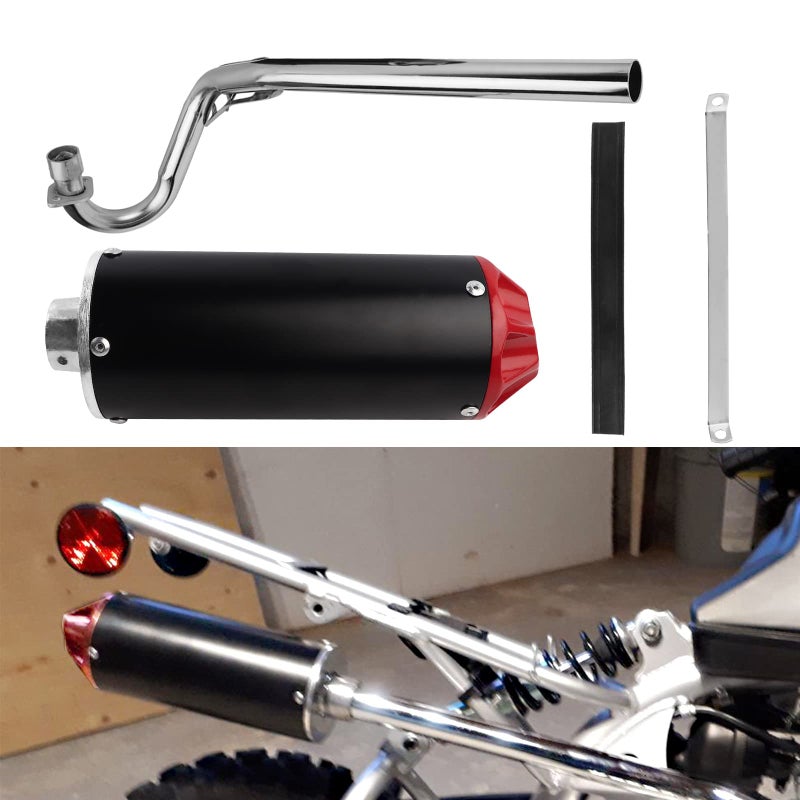 FLYPIG 28mm Dirt Bike Exhaust Muffler Pipe Silencer for XR50 CRF50 50cc 70cc 90cc 110cc 125cc SSR110 SSR125 TRX90 CRF70 XL70 Taotao DB14 DB10 Roketa Coolster TTR Pit Bike Muffler Motorcycle Exhaust - Image 4